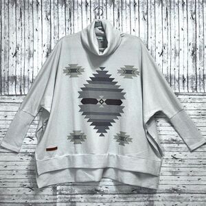 Simply Southern Aztec Print Turtleneck Poncho Top With Sleeves